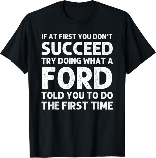FORD Funny Surname Family Tree Birthday Reunion Idea T-Shirt - T-Shirt | Black
