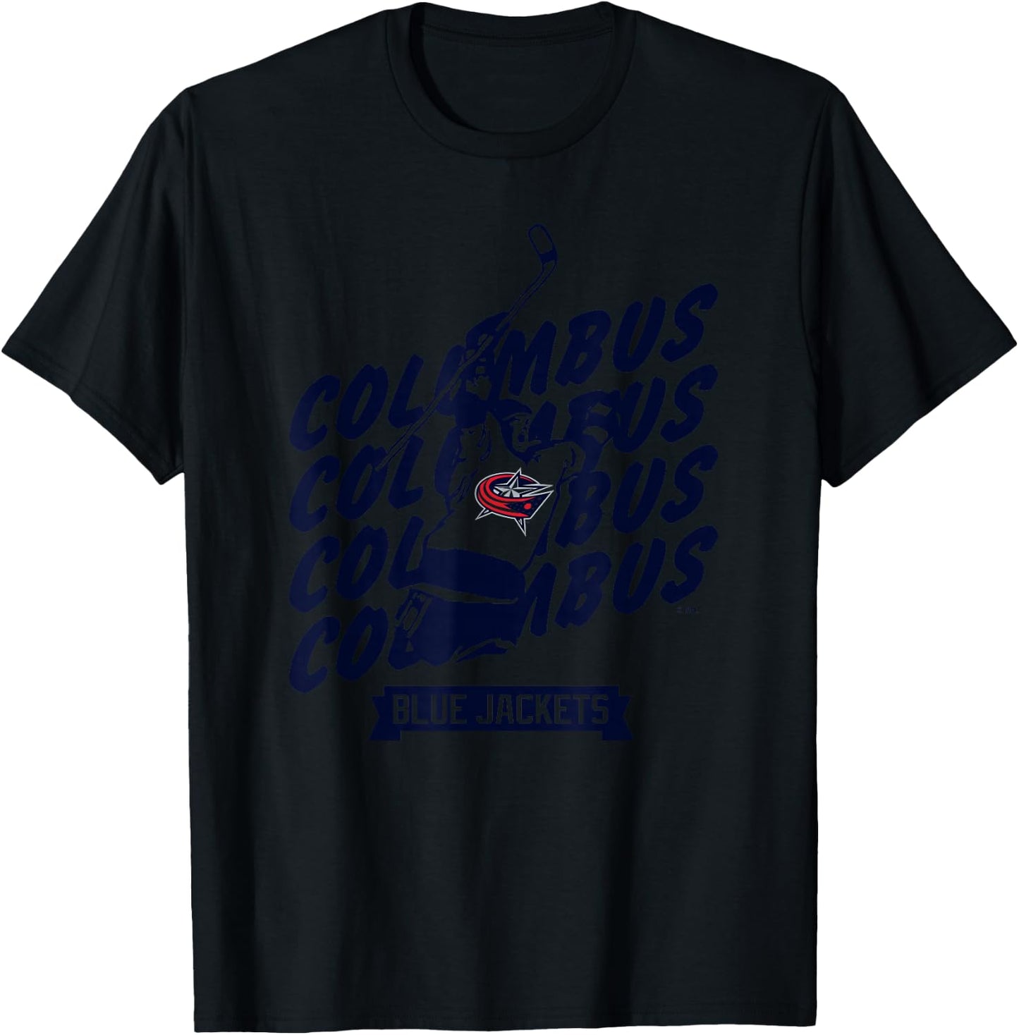Columbus Blue Jackets Graffiti White Officially Licensed T-Shirt - T-Shirt | Black