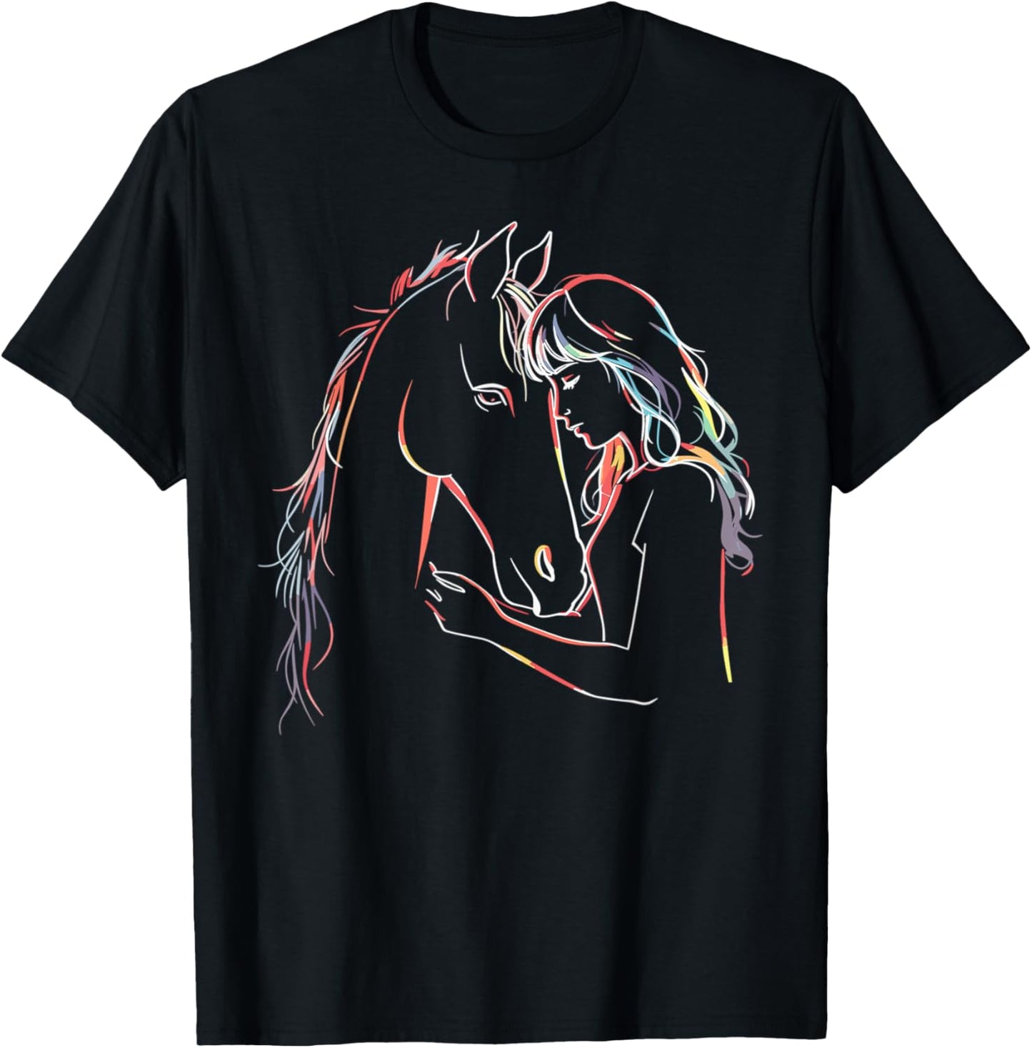 Horse Lover Horseback Riding Equestrian For Girls T-Shirt - T-Shirt | Black