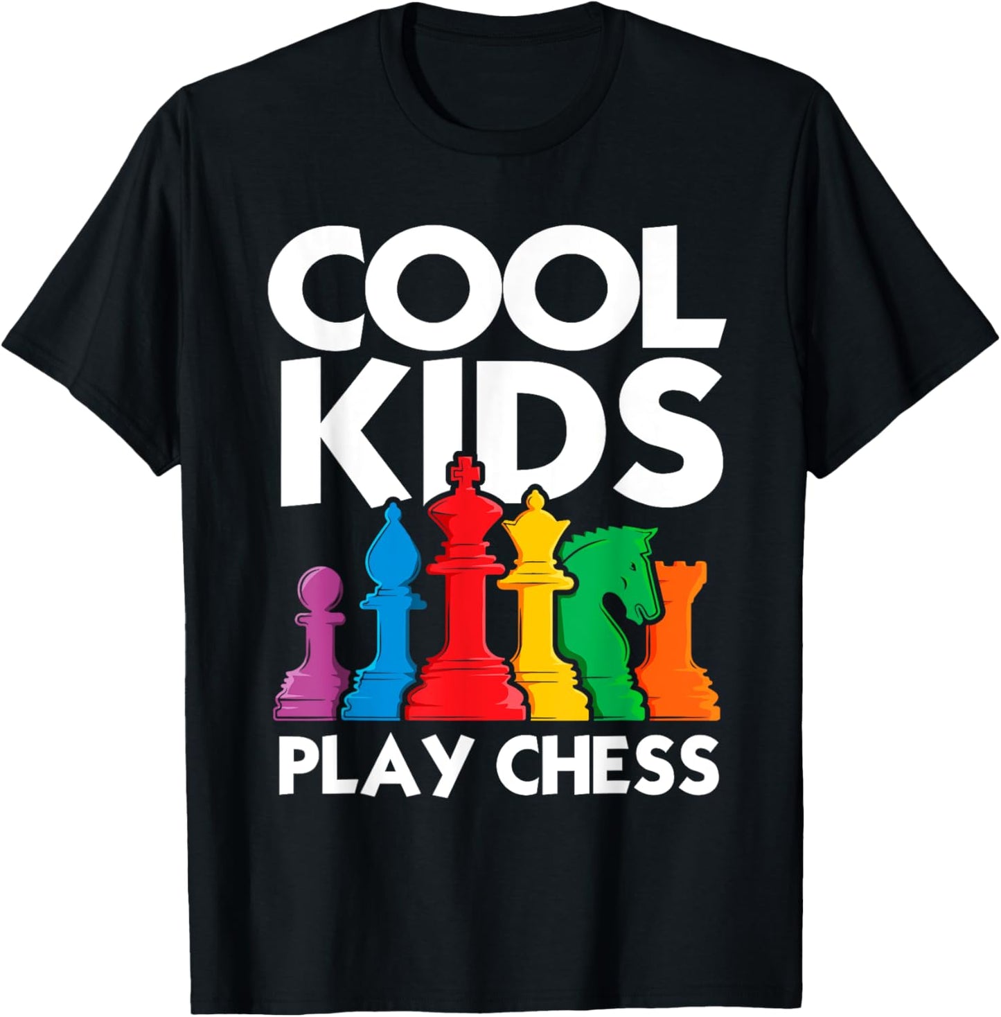 Cool Kids Play Chess Funny Chess Lover Shirt for Boys Girls T-Shirt - T-Shirt | Black