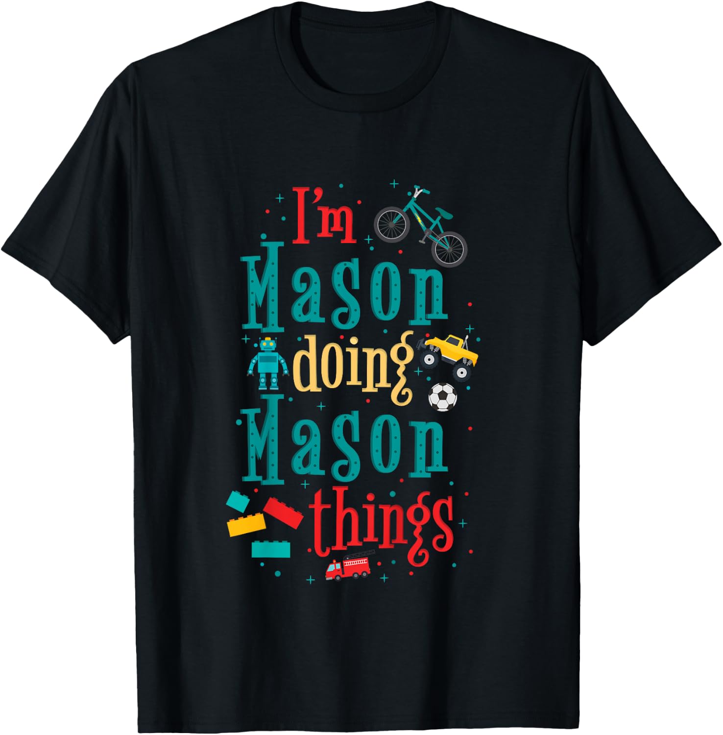 Kids I'm Mason Doing Mason Things Cute Boys T-Shirt - T-Shirt | Black