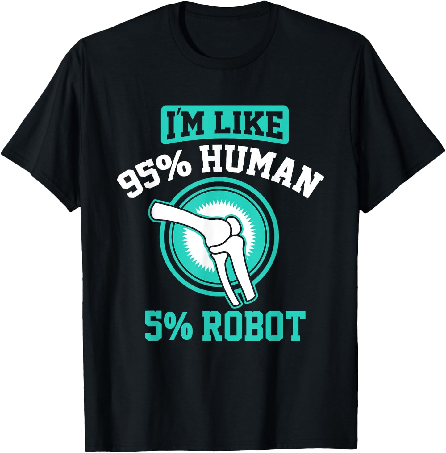 Funny Titanium Knee Replacement Bionic Surgery Get Well Gift T-Shirt - T-Shirt | Black