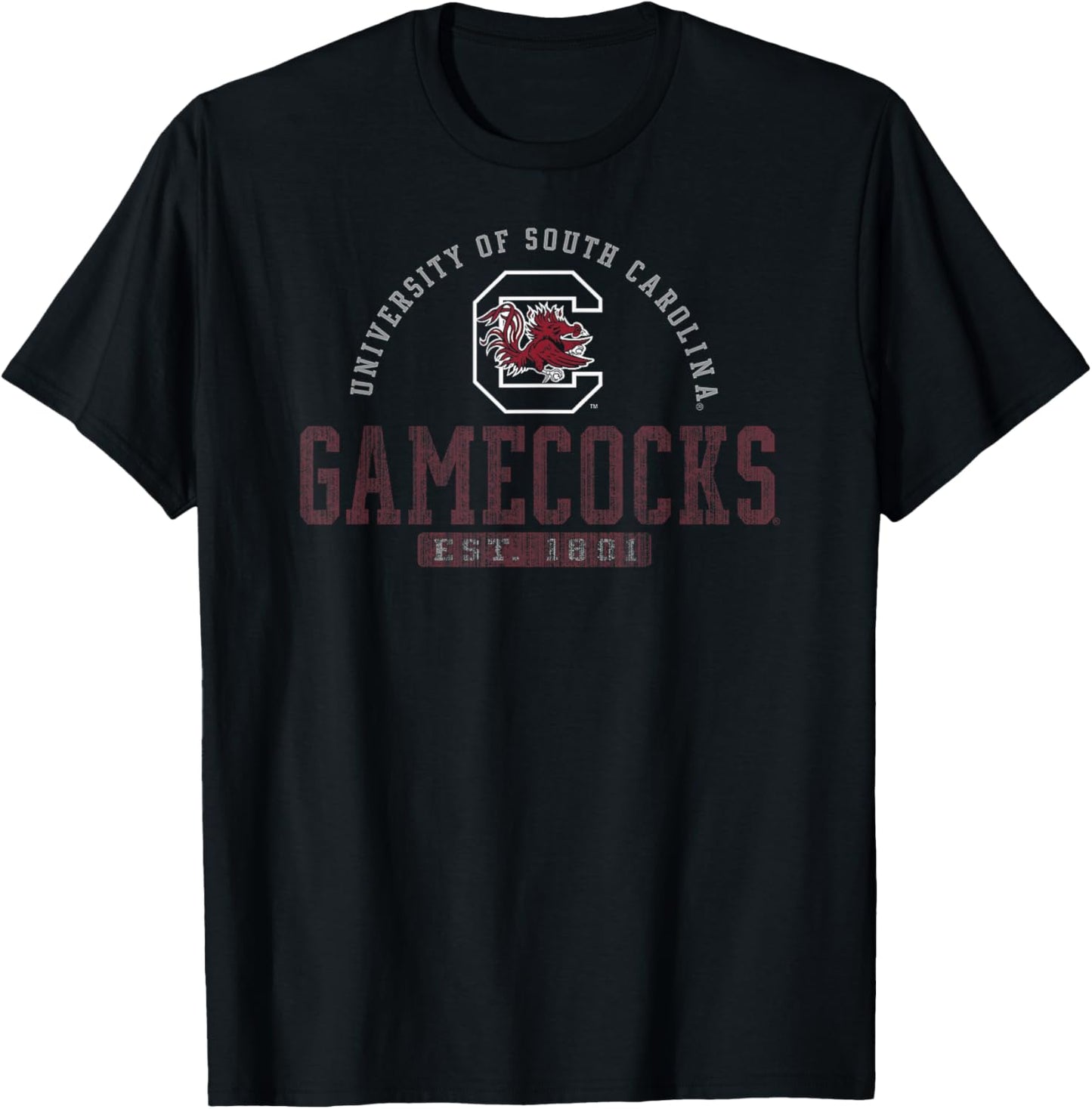 South Carolina Gamecocks Vintage 1801 Black Licensed T-Shirt - T-Shirt | Black