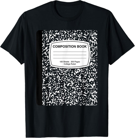 Composition Notebook Costume - Matching Group Halloween T-Shirt - T-Shirt | Black