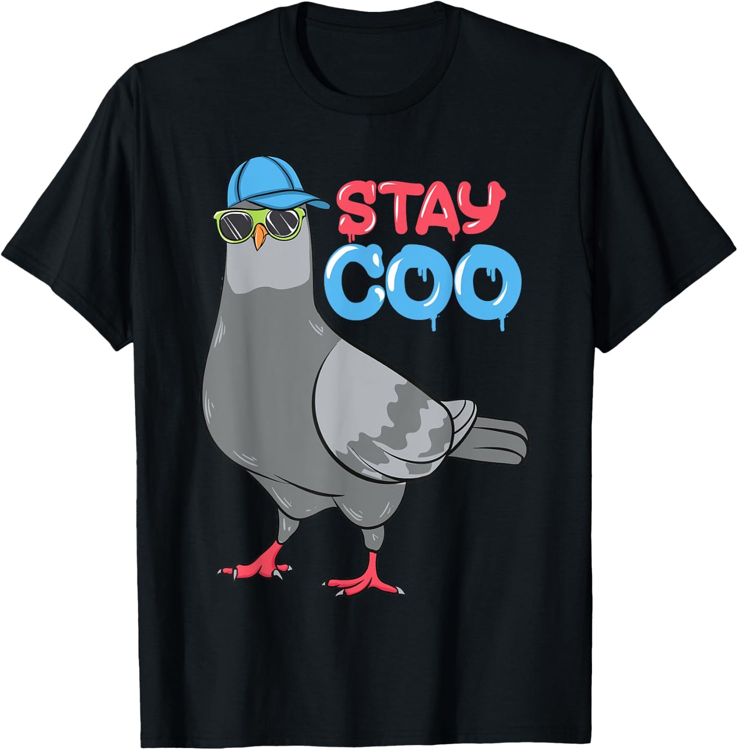 Bird Birding Pigeons Birds Cool Kids Funny Pigeon Stay Coo T-Shirt - T-Shirt | Black