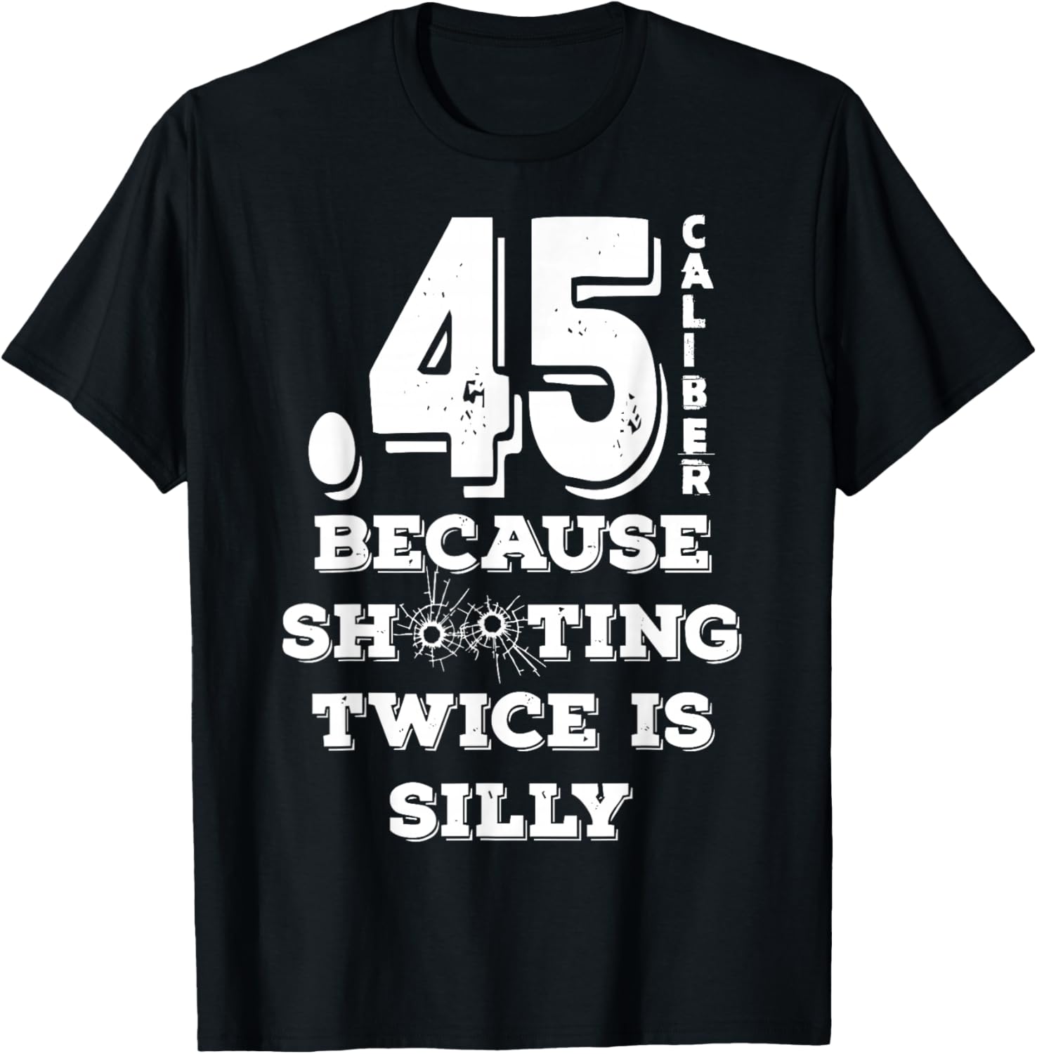 2nd Amendment - Proud US Patriot - .45 Caliber T-Shirt - T-Shirt | Black