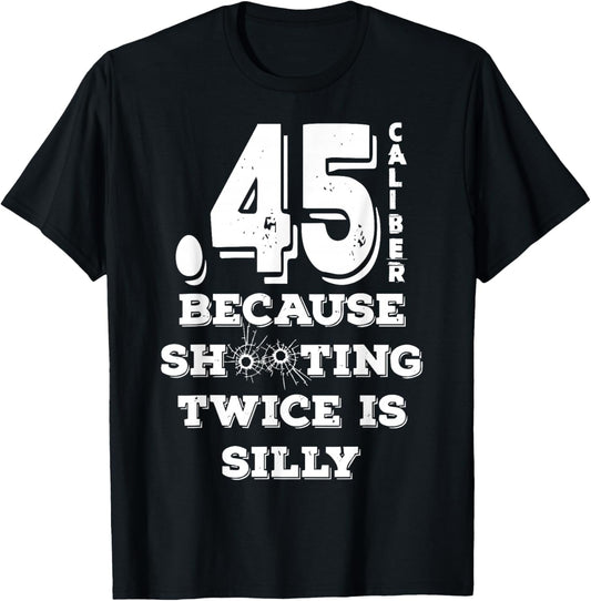 2nd Amendment - Proud US Patriot - .45 Caliber T-Shirt - T-Shirt | Black