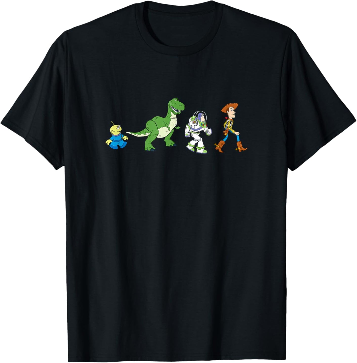 Disney Pixar Toy Story Toy Crossing Characters Group Shot T-Shirt - T-Shirt | Black