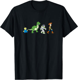 Disney Pixar Toy Story Toy Crossing Characters Group Shot T-Shirt - T-Shirt | Black