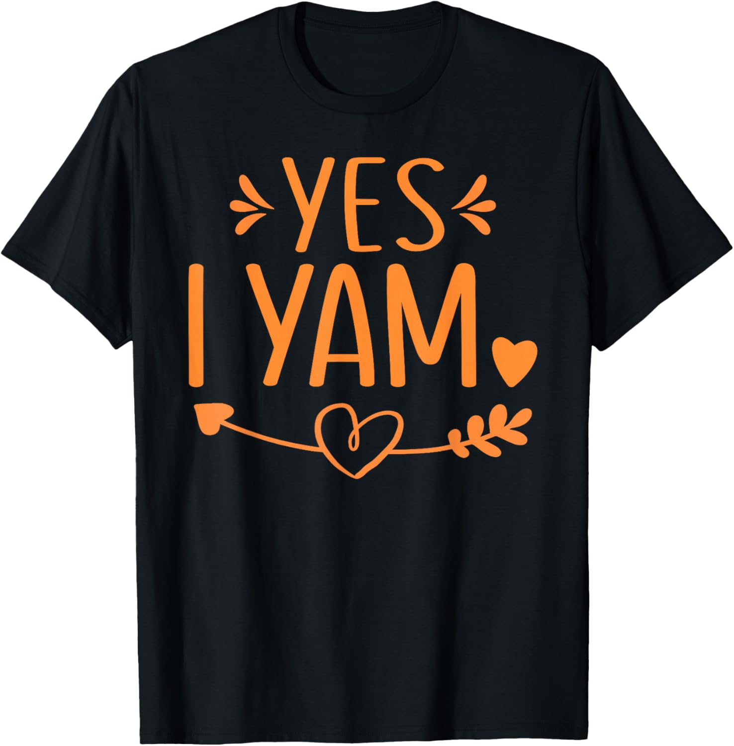 Thanksgiving Matching Couples Outfit Sweet Potato Yes I Yam T-Shirt - T-Shirt | Black