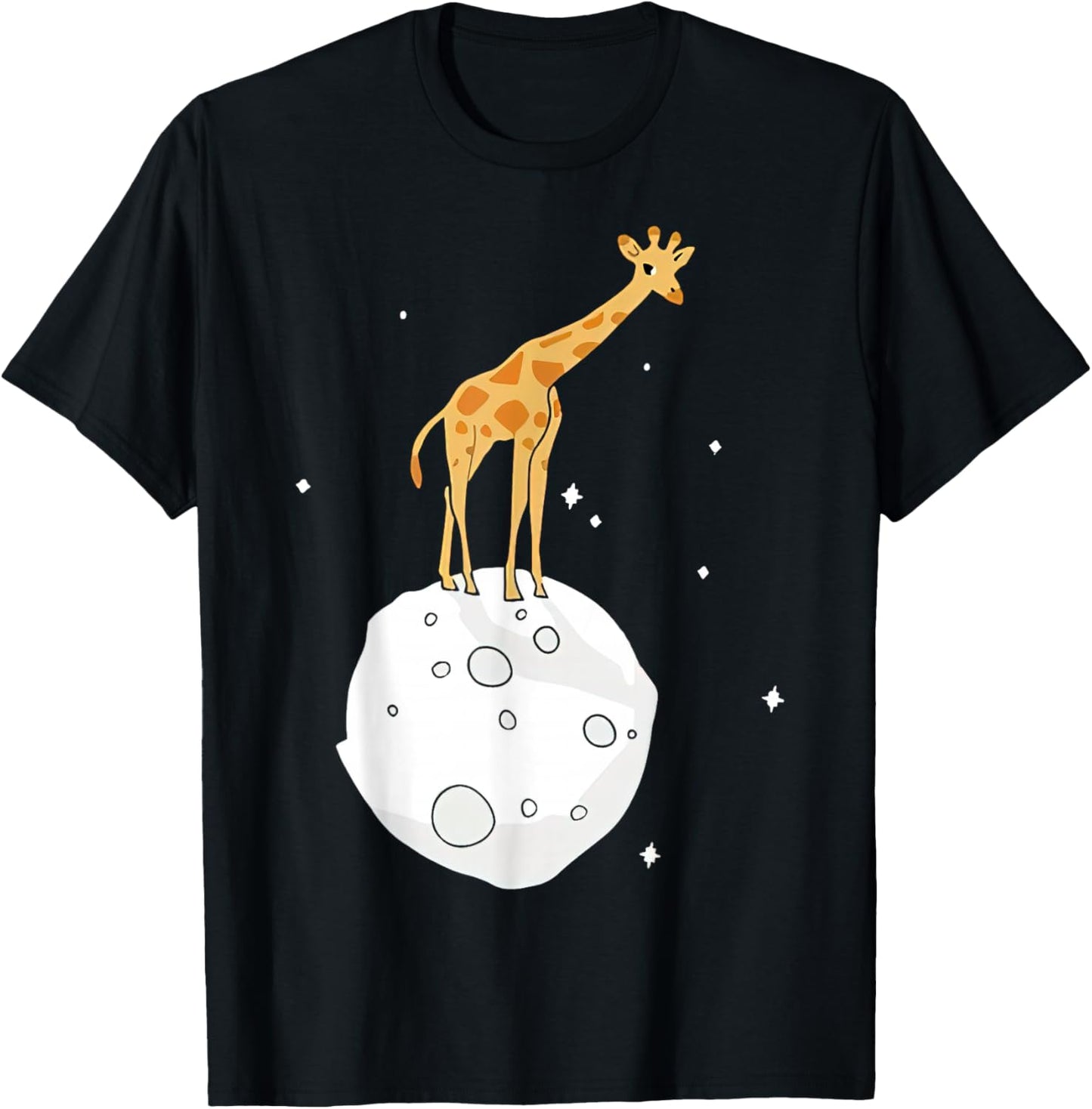 Let’s Game It Out Giraffe Moon T-Shirt - T-Shirt | Black