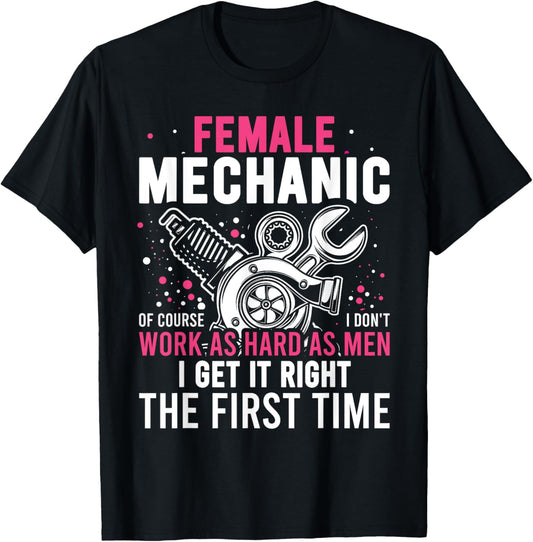 Female Diesel Mechanic Female Mechanic T-Shirt - T-Shirt | Black