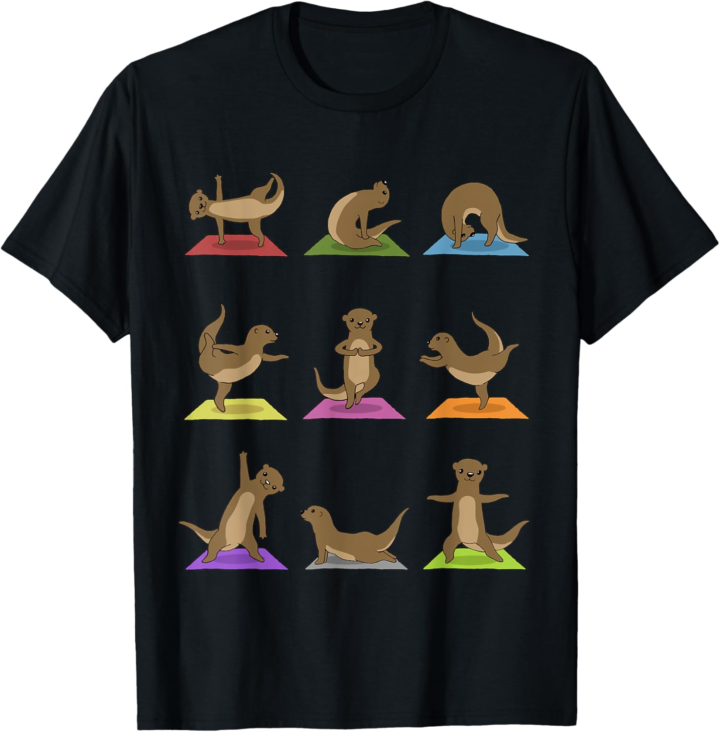 Otter Yoga Funny Otter In Yoga Poses Sports T-Shirt - T-Shirt | Black
