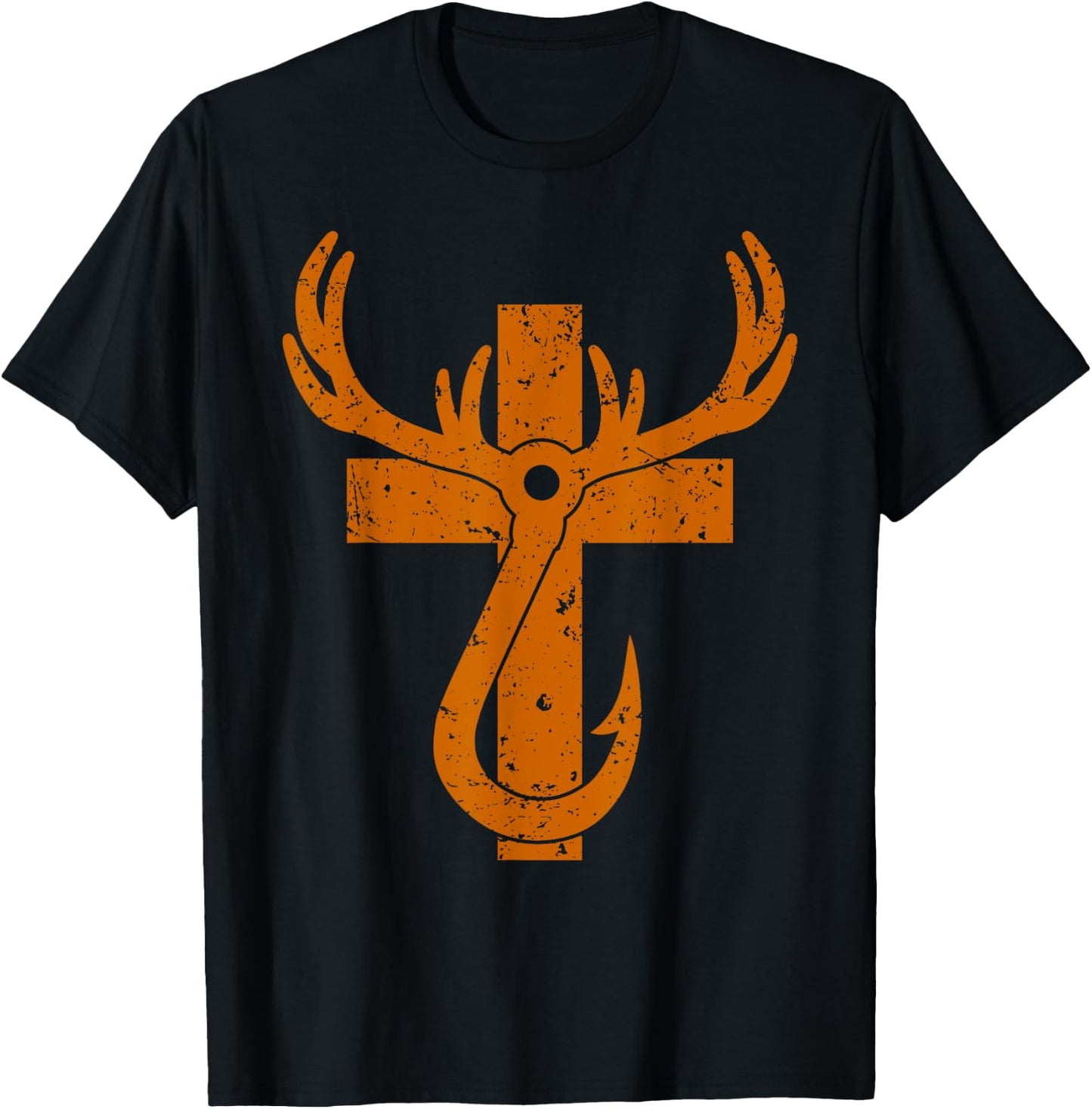 Funny Christian Hunting Fishing Lover Gift T-Shirt - T-Shirt | Black