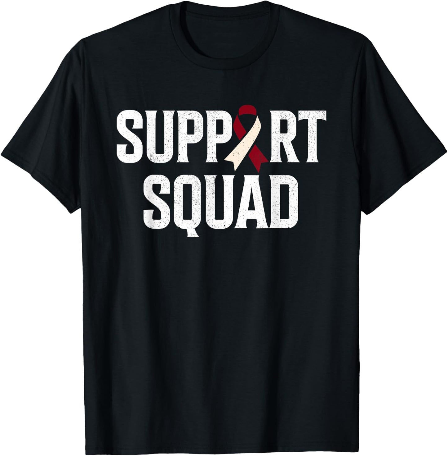 Support Squad Throat Oral Head & Neck Cancer Awareness T-Shirt - T-Shirt | Black