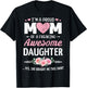 Proud mom awesome daughter mothers day christmas birthday T-Shirt - T-Shirt | Black