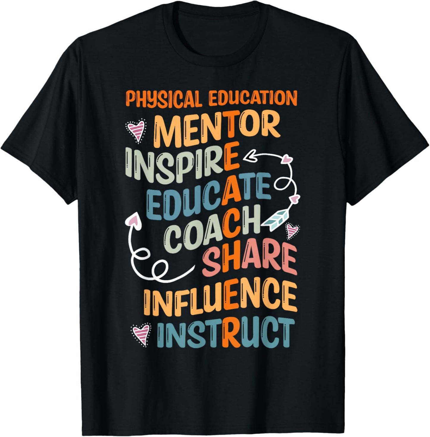 PE Teacher Mentor Physical Education Teacher Outfit T-Shirt - T-Shirt | Black