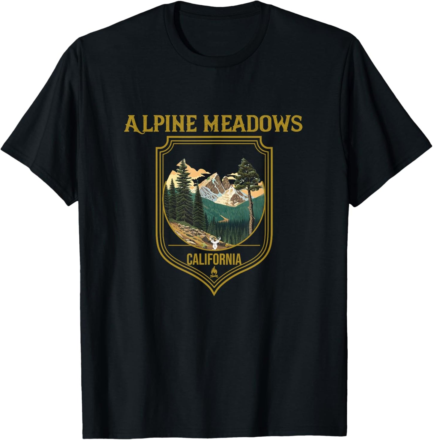 Alpine Meadows Souvenir Apparel - Alpine Meadows Hiking T-Shirt - T-Shirt | Black