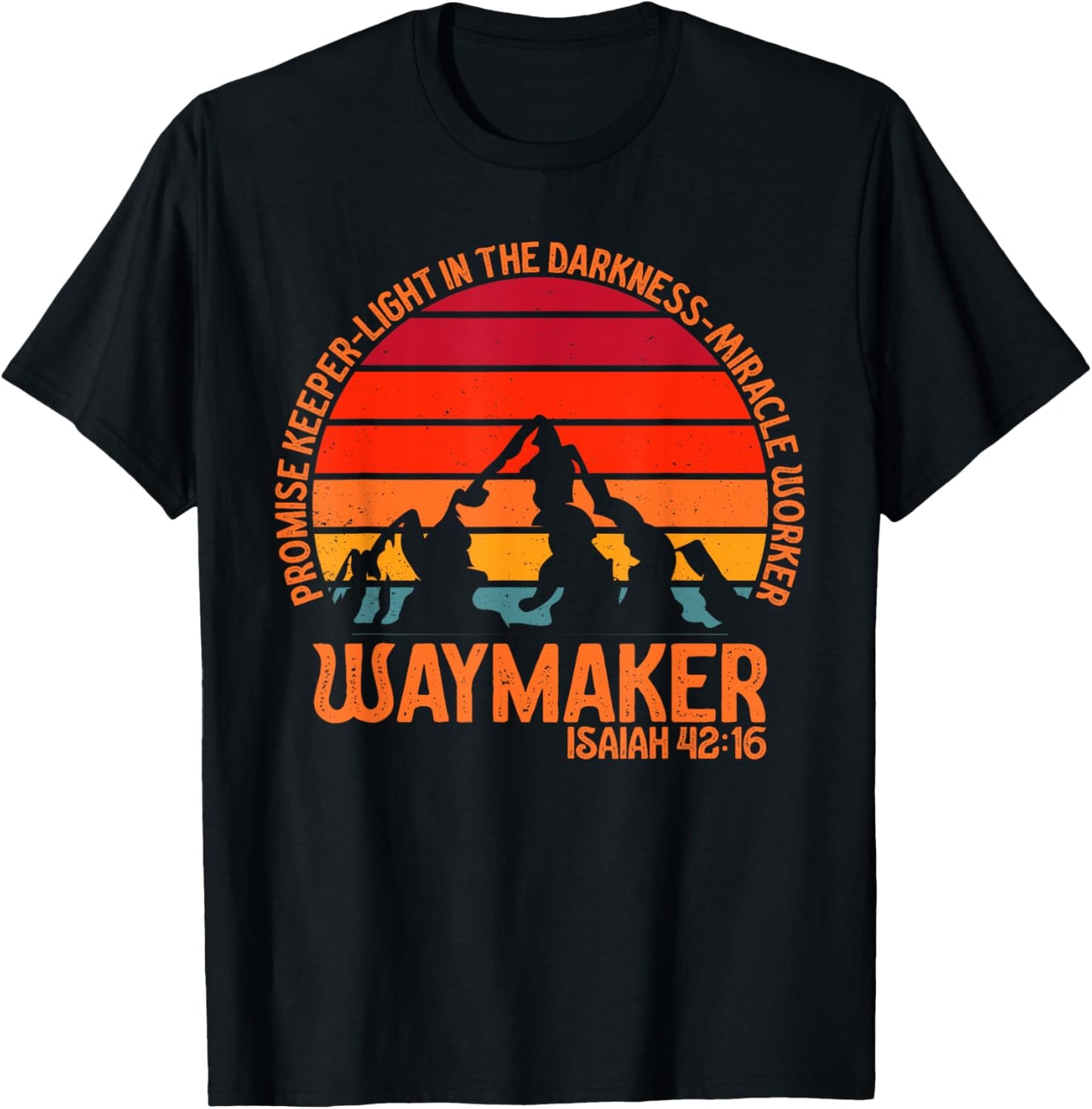 Waymaker Vintage Promise Keeper Miracle Worker Christian T-Shirt - T-Shirt | Black