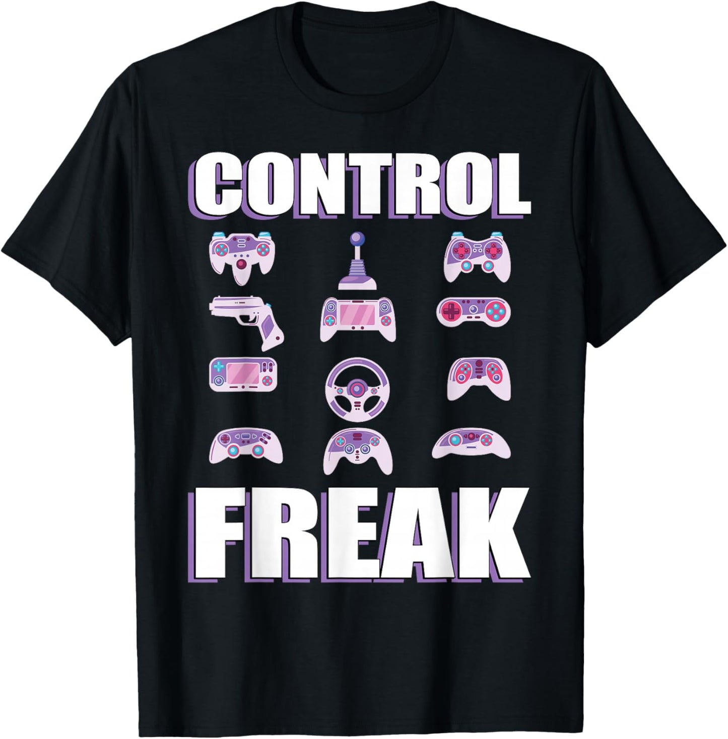 Gamer Control Freak Funny Gaming T-Shirt - T-Shirt | Black