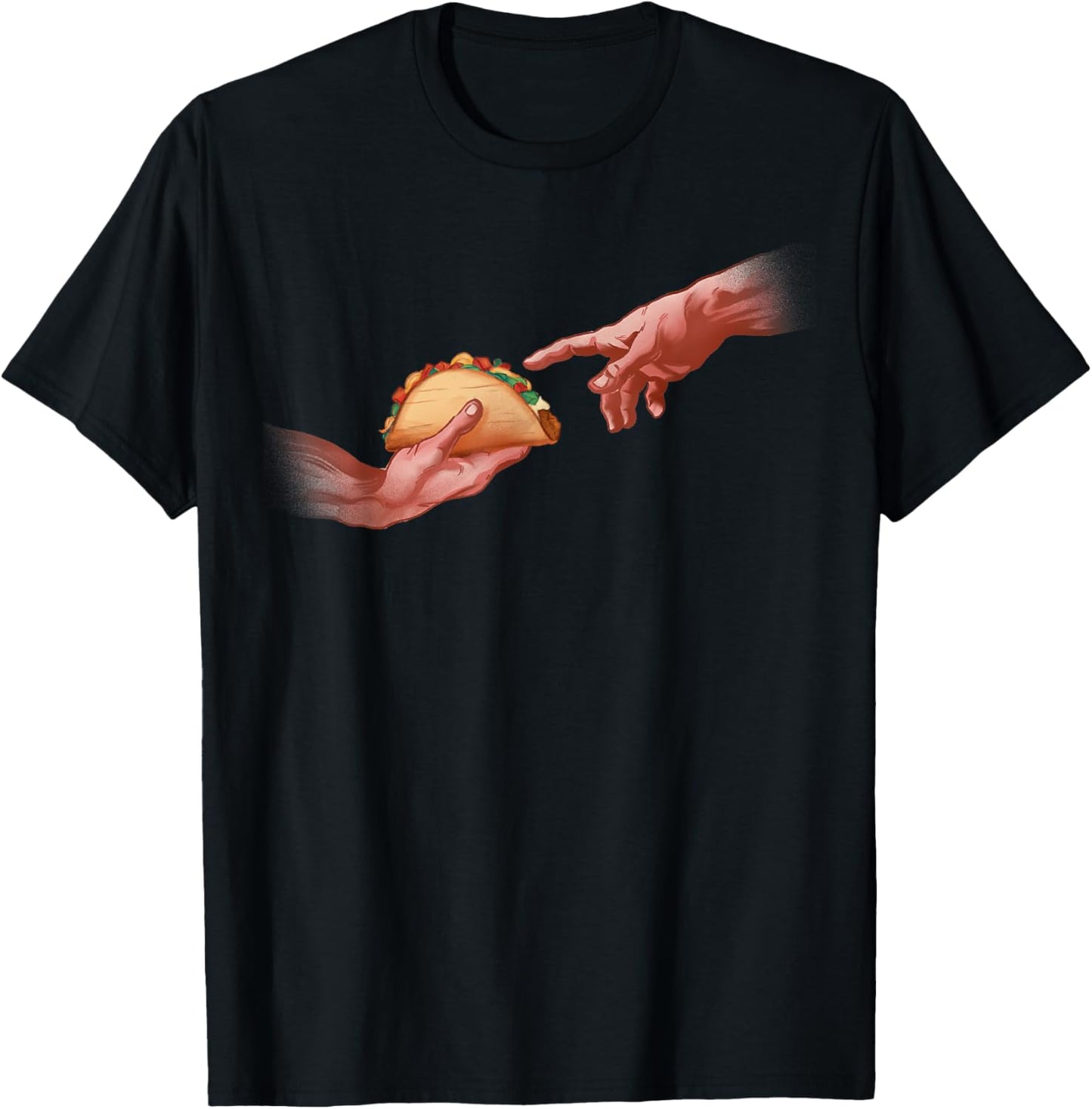Funny Taco Creation God Hand Tacos Humor Food T-Shirt - T-Shirt | Black