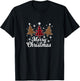 Women Leopard Plaid Christmas Tree Merry Christmas T-Shirt - T-Shirt | Black