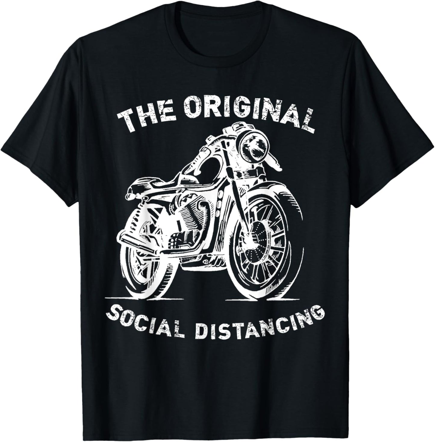 Funny Motorcycle Original Social Distancing T-Shirt - T-Shirt | Black