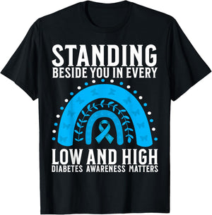Support Diabetes Awareness Month Gifts for Diabetes Women T-Shirt - T-Shirt | Black