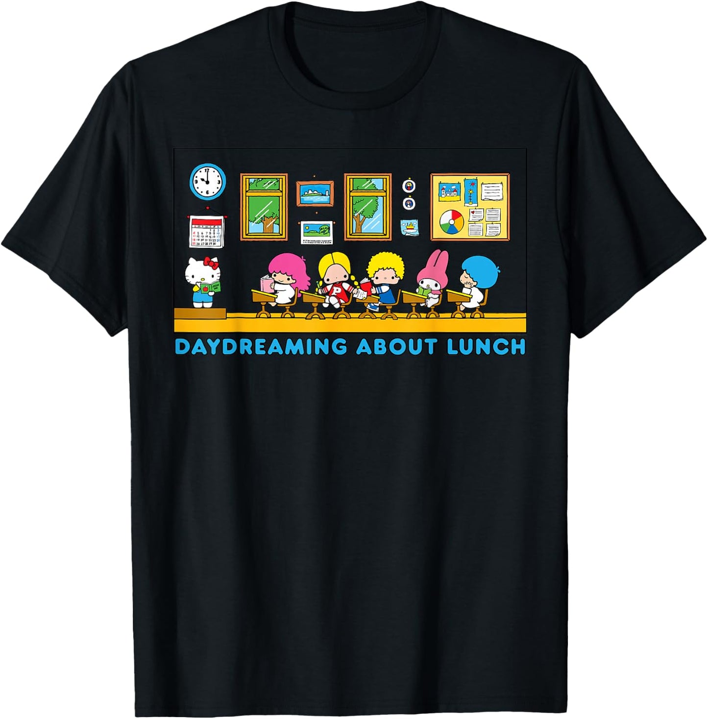 Sanrio Hello Kitty and Friends Daydreaming about Lunch Class T-Shirt - T-Shirt | Black