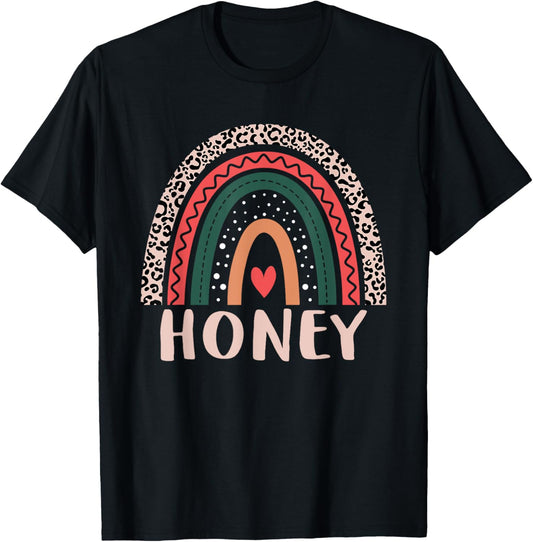 Honey Rainbow Grandma Grandmother Women Mothers Day Honey T-Shirt - T-Shirt | Black