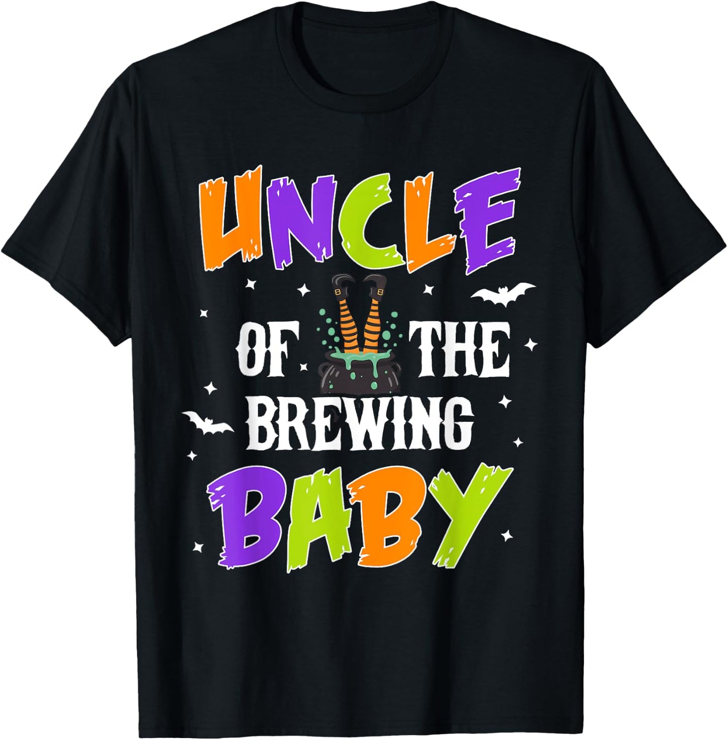 Uncle of the Brewing Baby Halloween Theme Baby Shower T-Shirt - T-Shirt | Black