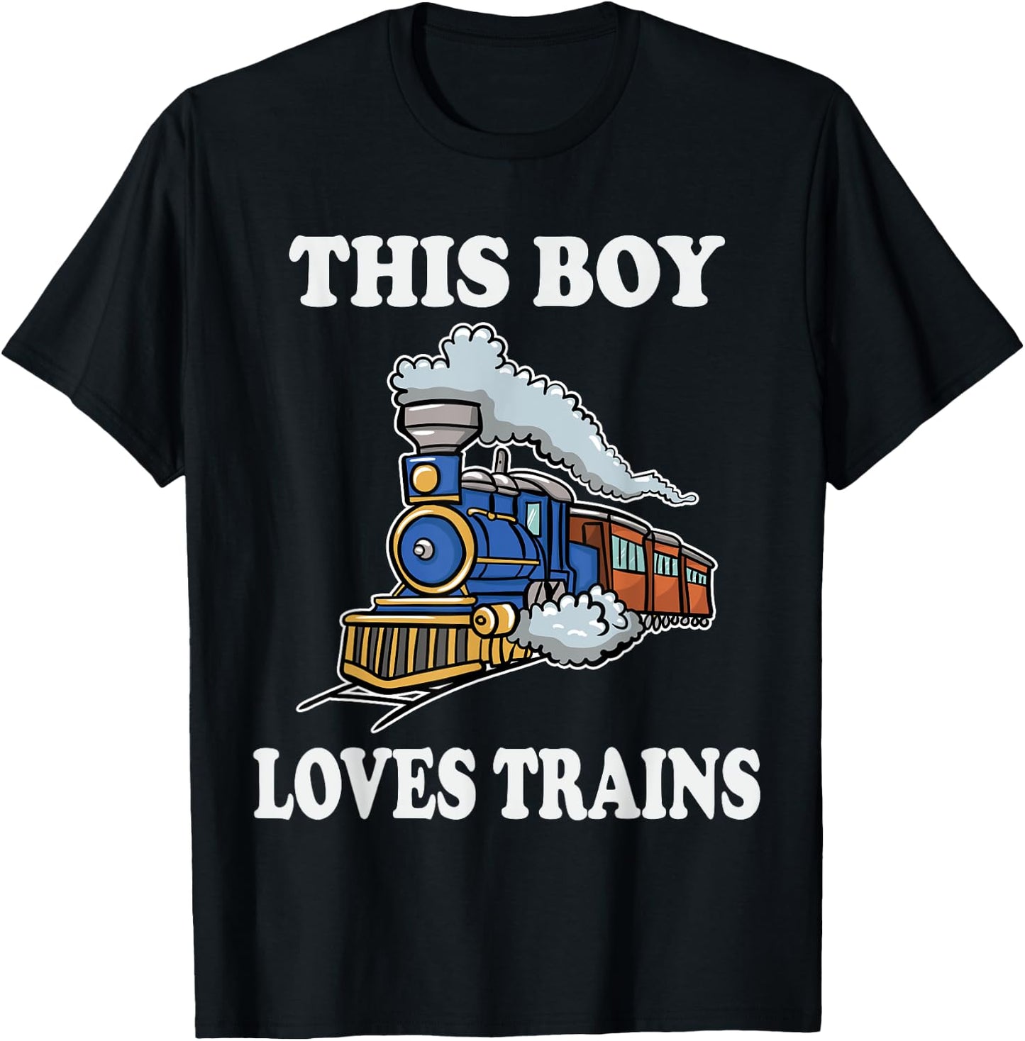 This Boy Loves Trains Gift Train Wagon Lover Gifts Small T-Shirt - T-Shirt | Black
