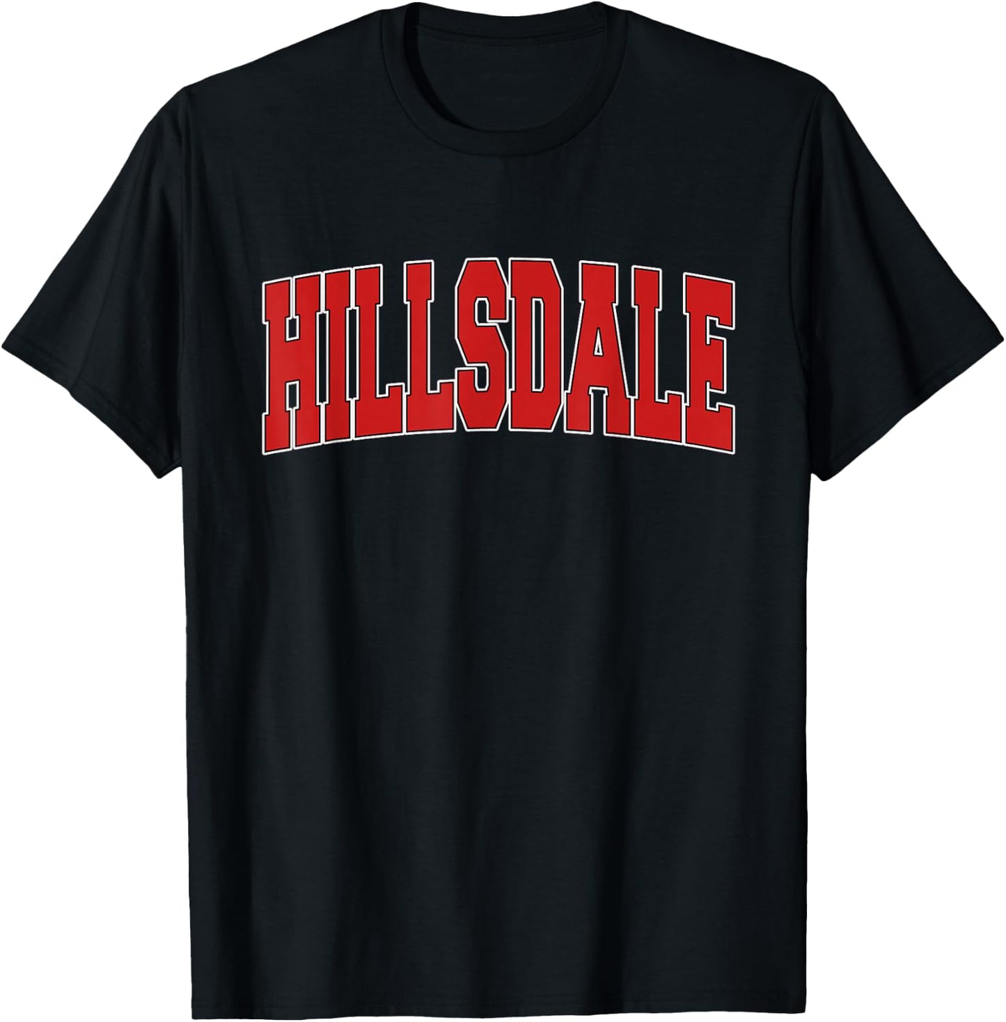 HILLSDALE MI MICHIGAN Varsity Style USA Vintage Sports T-Shirt - T-Shirt | Black