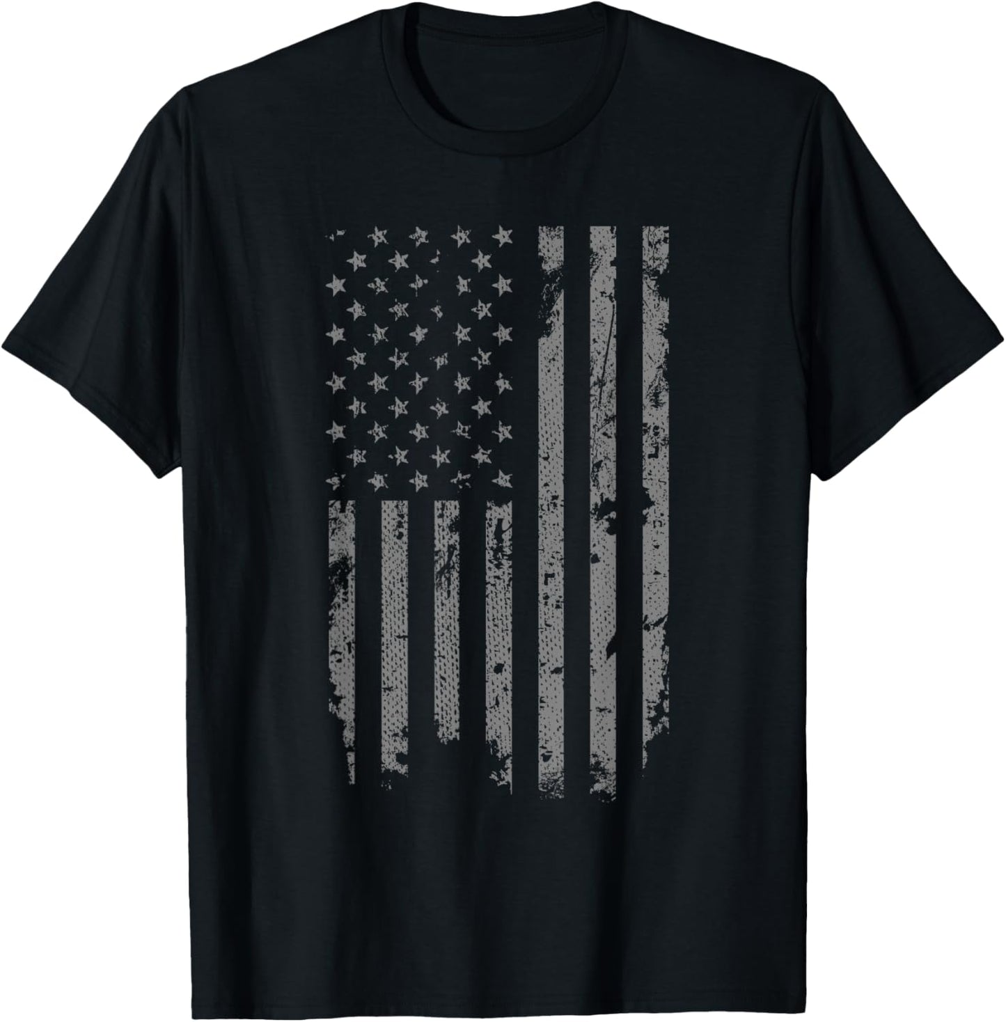Threadrock Vintage Distressed American Flag - -Adults & Kids - Black - Small - Short Sleeve T-Shirt - T-Shirt | Black
