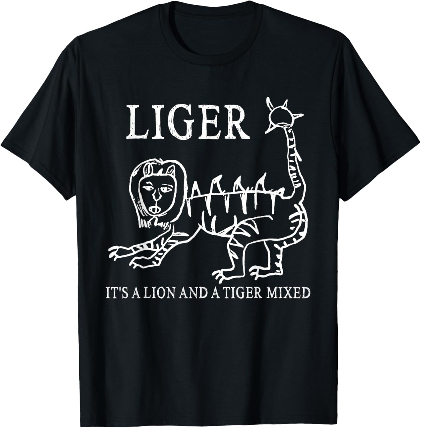 Liger It's A Lion And A Tiger Mixed Funny T-Shirt - T-Shirt | Black