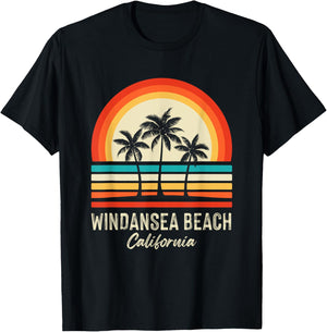 Sunrise Windansea Beach Palm trees California Summer Beaches T-Shirt - T-Shirt | Black