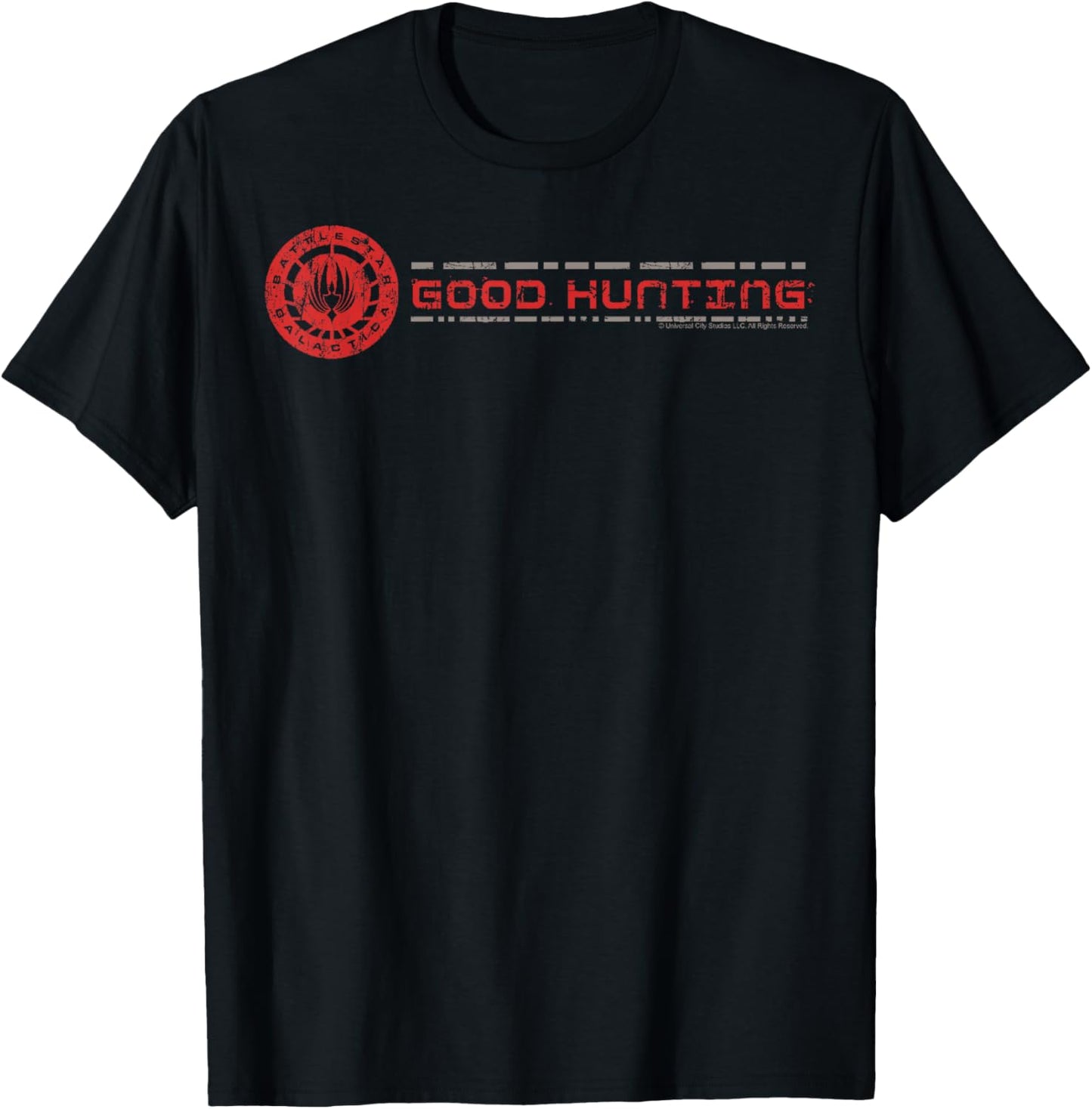 Battlestar Galactica Good Hunting Logo , Black, S T-Shirt - T-Shirt | Black