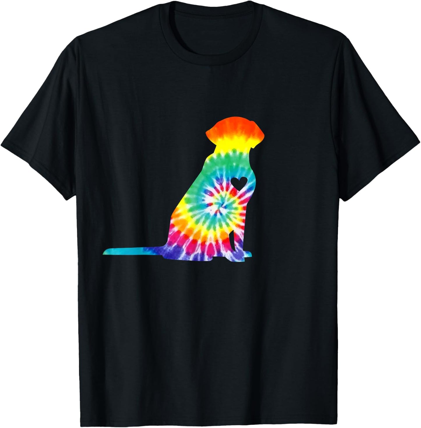 Tie Dye Dog Shirt Hippie Labrador Retro Puppy Gift T-Shirt - T-Shirt | Black