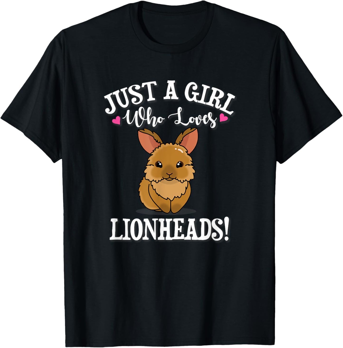 Cute Funny Girl Who Loves Lionhead Rabbits Lover T-Shirt - T-Shirt | Black