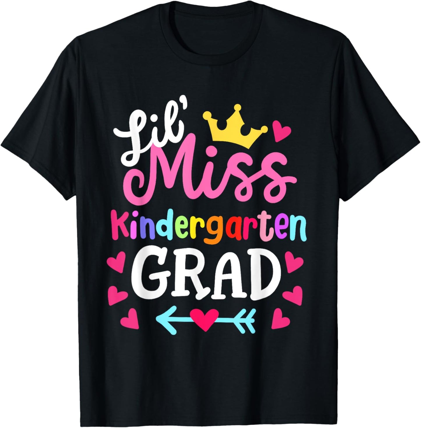 Little Miss Kindergarten Last Day of School 2025 Girls T-Shirt - T-Shirt | Black
