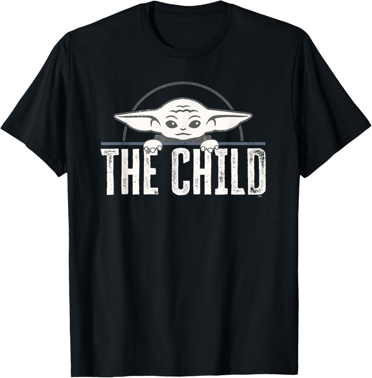 Star Wars The Mandalorian The Child Grogu Weathered Logo T-Shirt - T-Shirt | Black