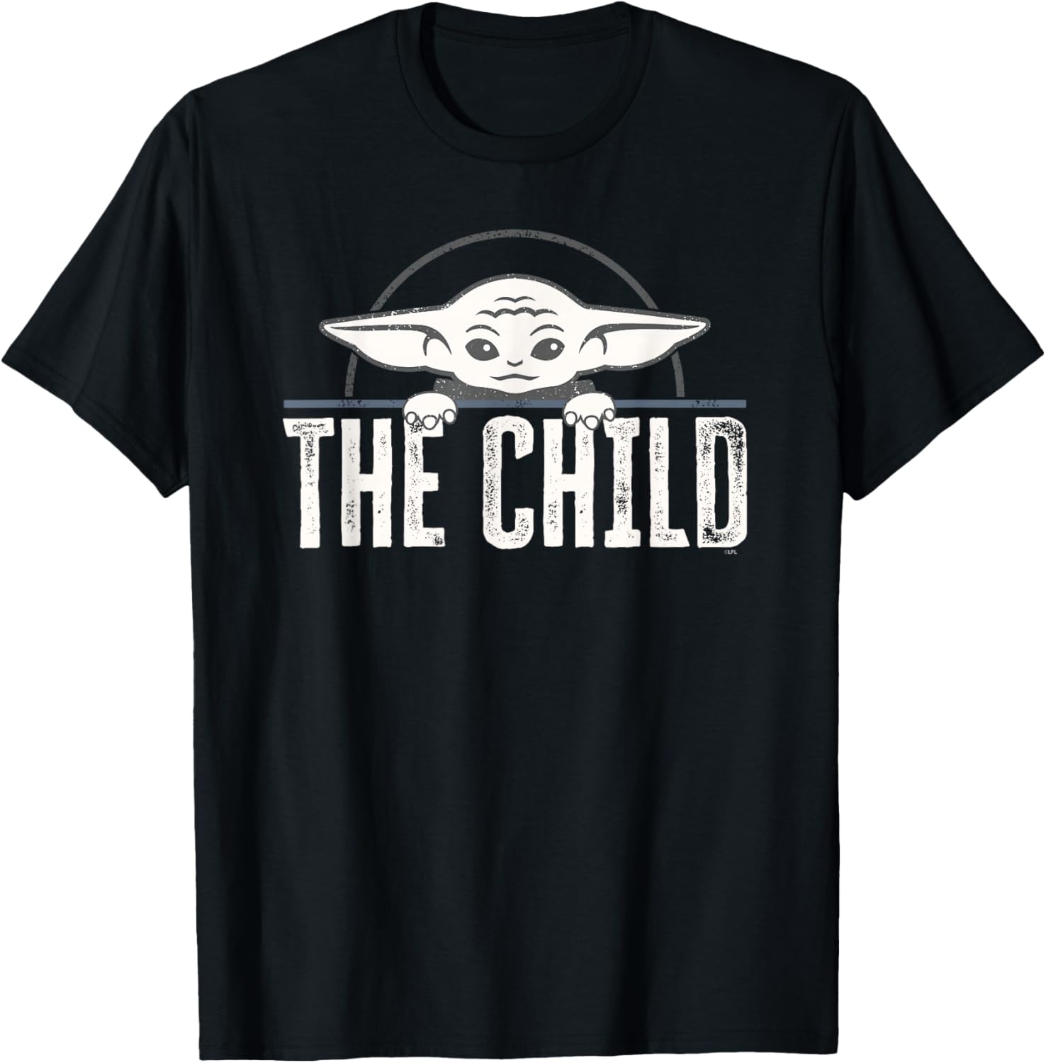 Star Wars The Mandalorian The Child Grogu Weathered Logo T-Shirt - T-Shirt | Black