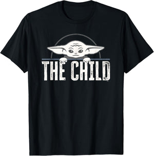 Star Wars The Mandalorian The Child Grogu Weathered Logo T-Shirt - T-Shirt | Black