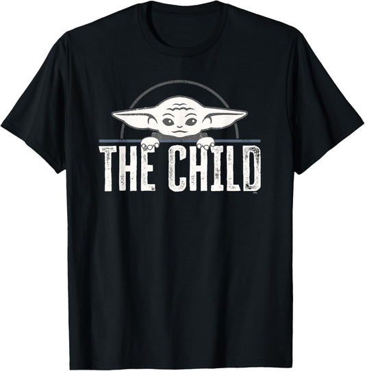 Star Wars The Mandalorian The Child Grogu Weathered Logo T-Shirt - T-Shirt | Black