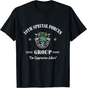 10th Special Forces Group Veteran 10th SFG De Oppresso Liber T-Shirt - T-Shirt | Black