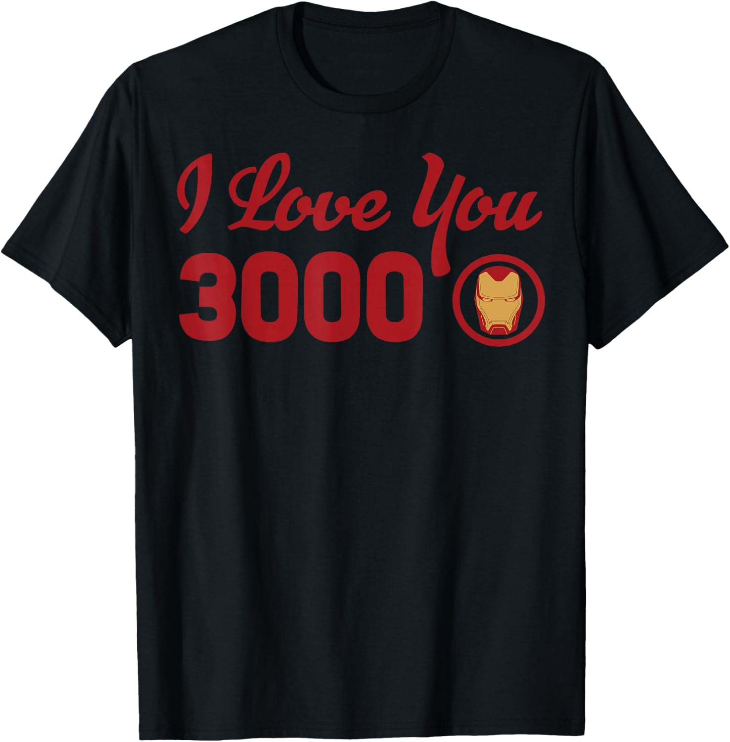Marvel Avengers Endgame Iron Man I Love You 3000 Red Logo T-Shirt - T-Shirt | Black