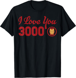 Marvel Avengers Endgame Iron Man I Love You 3000 Red Logo T-Shirt - T-Shirt | Black