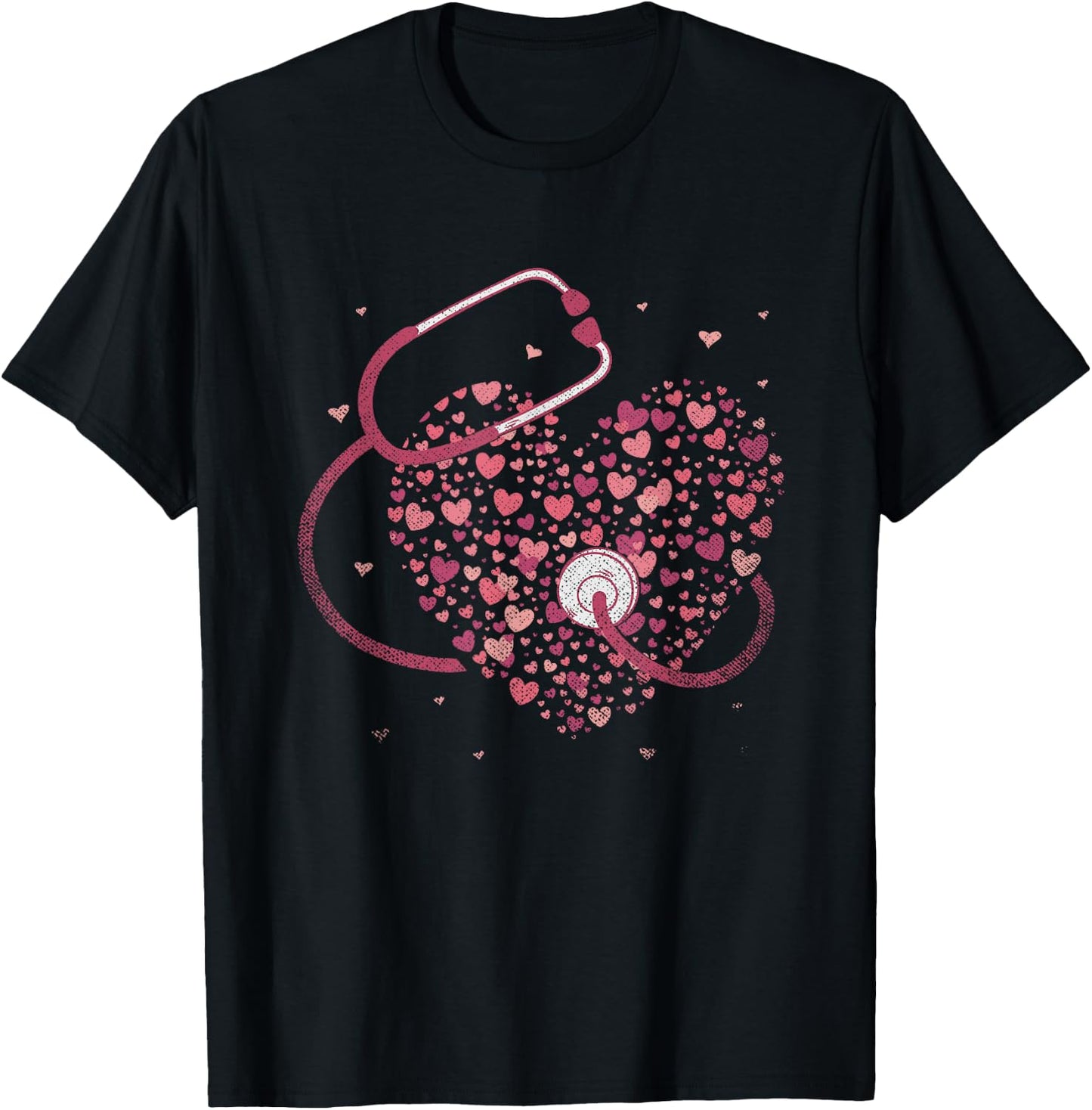 Medicine Gift Stethoscope Heart Nurse T-Shirt - T-Shirt | Black