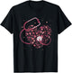 Medicine Gift Stethoscope Heart Nurse T-Shirt - T-Shirt | Black