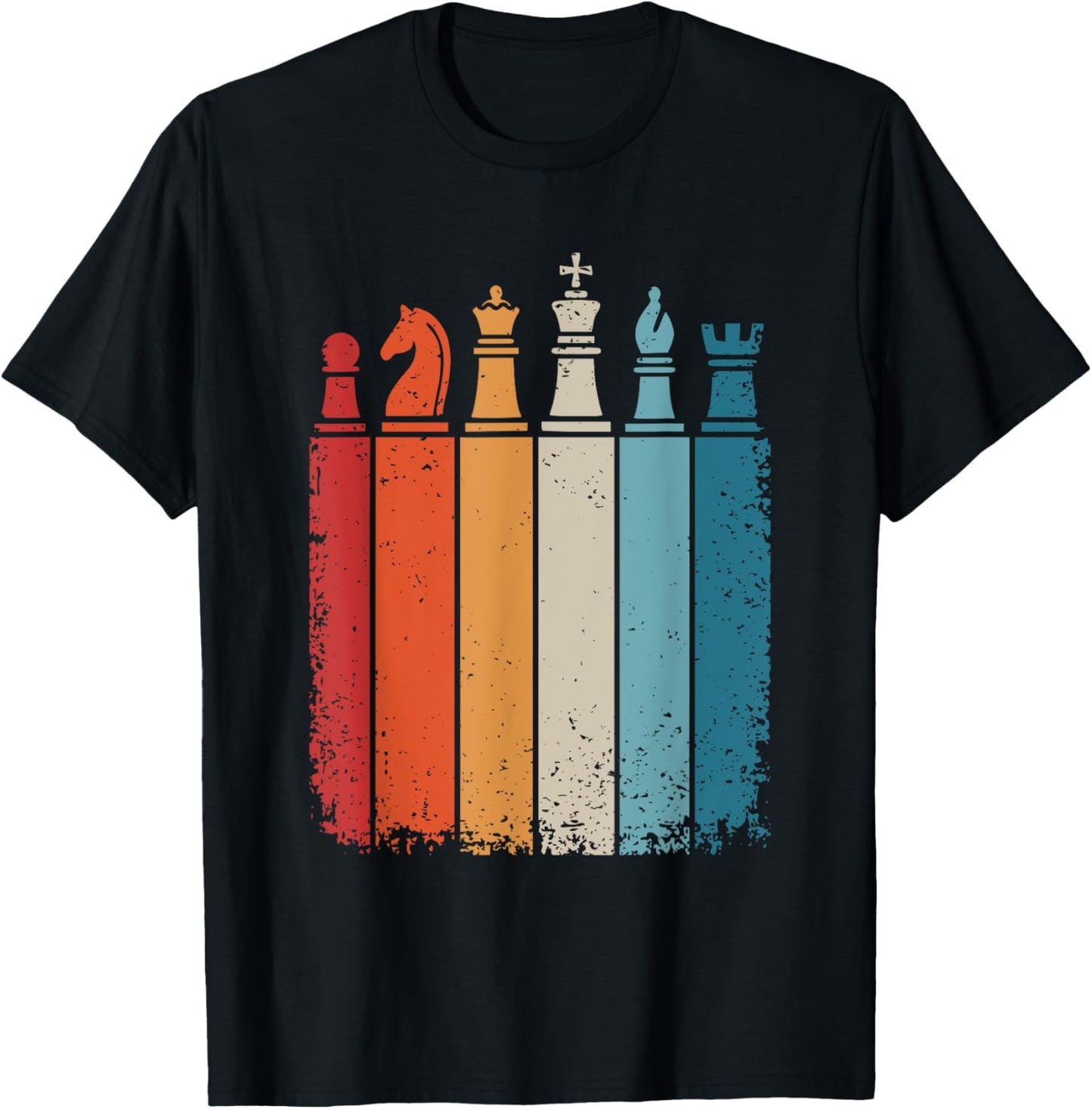 Chess Player Vintage Chess Pieces T-Shirt - T-Shirt | Black